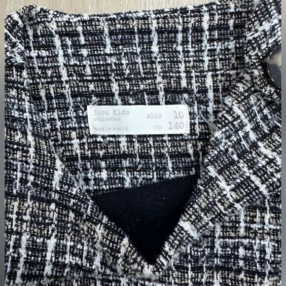 Zara girls tweed dress, black, size 10 - Picture 4 of 6